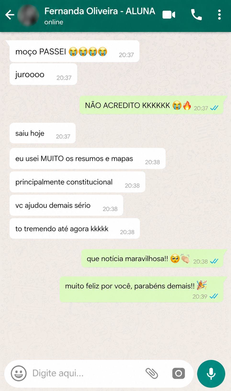Depoimento de aluna 5